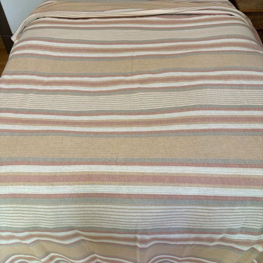 Vintage Cannon Twin Size Coverlet Retro Striped Bedspread 70’s Earth Tones
